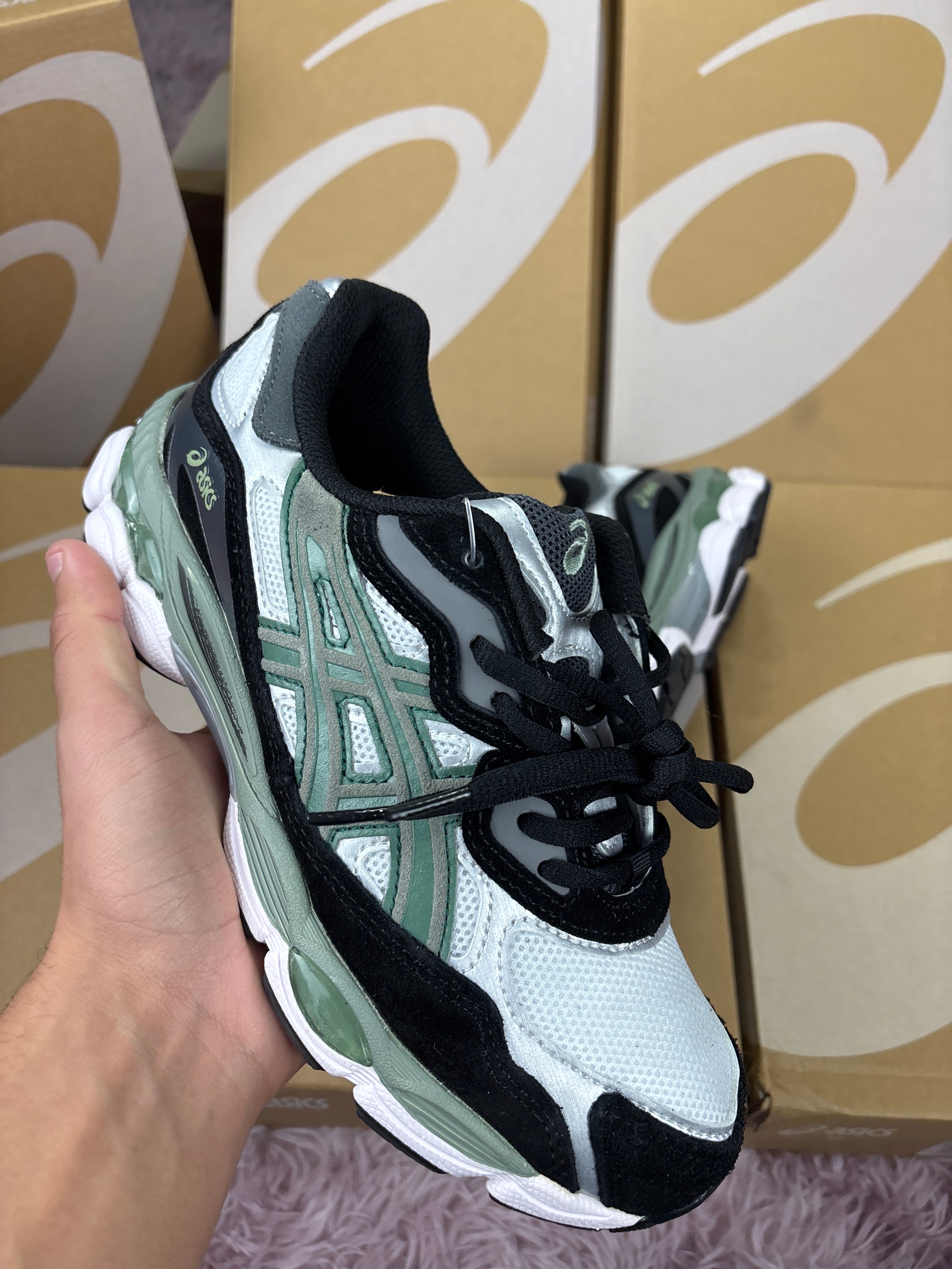 Asics Gel New York Blanc noir vert